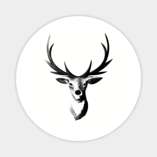 Black and White Deer Magnet